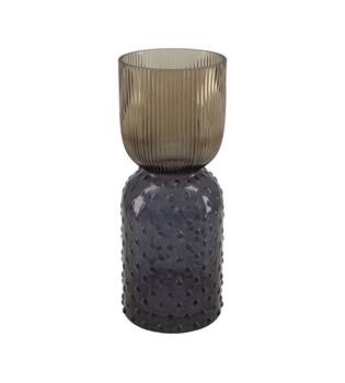Vase glass 10x10x26.5cm - Grey