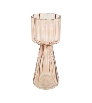 Vase glass 12x12x30.5cm - Pink