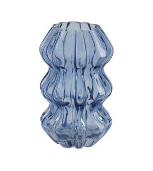 Vase glass 12.5x12.5x20cm - Blue