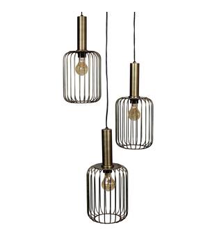 Ceiling light round metal 40x18x130cm - Bronze