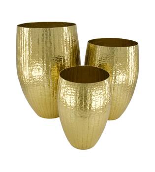 Vase metal 25x25x37cm S/3