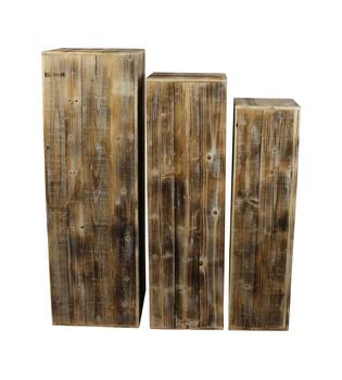 Pillar pine wood 38x38x118cm  - Brown