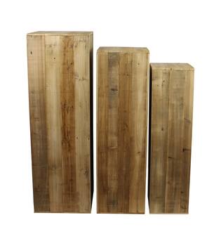 Pillar pine wood 38x38x118cm - Natural