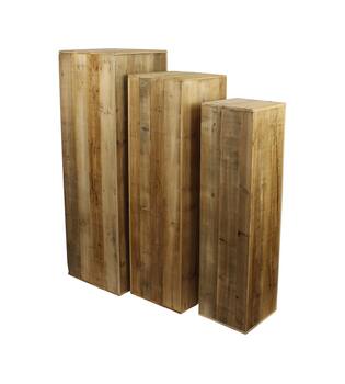 Pillar pine wood 38x38x118cm - Natural