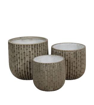 Planter round cement 37x37x36cm  - Gold