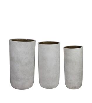 Planter round cement 38x38x73cm  - Grey