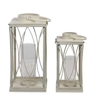 Lantern square metal 22x22x46.5cm S/2