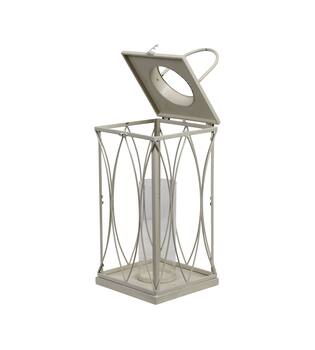 Lantern square metal 22x22x46.5cm S/2