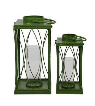 Lantern square metal 22x22x46.5cm S/2