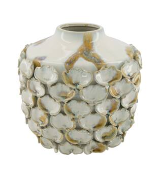 Vase round ceramic 25.5x25.5x23.5cm - White