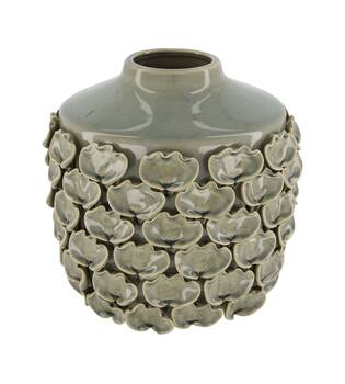 Vase round ceramic 24x24x23.5cm - Grey