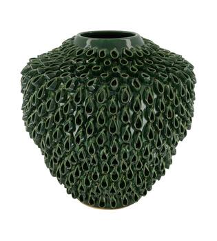 Vase round ceramic 30x30x30cm - Green