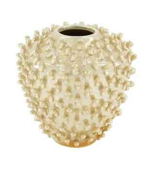Vase round ceramic 21x21x20cm - White