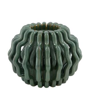 Planter round ceramic 20x20x14cm - Green
