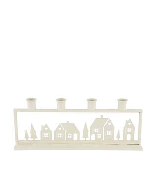 Dinnercandle holder rectangular for 4 candles metal 37.5x6x14.5cm