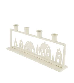 Dinnercandle holder rectangular for 4 candles metal 37.5x6x14.5cm
