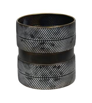 Planter round metal with plastic 38x38x38cm S/3