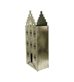 Statue house metal 29x46x118cm - Gold