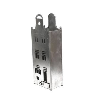Statue house metal 18x28x78cm - Silver