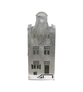 Statue house metal 29x46x118cm - Silver