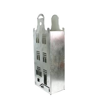Statue house metal 29x46x118cm - Silver