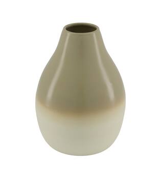 Vase metal 12.5x12.5x17cm - Cream