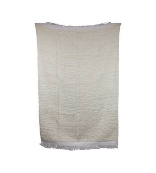 Plaid rectangular boucle polyester 125x150x2cm - White
