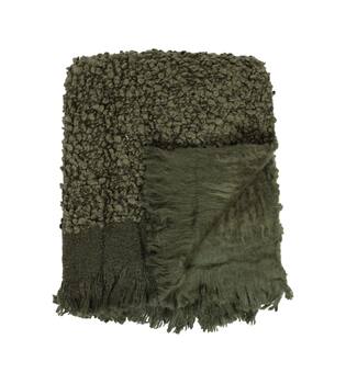 Plaid rectangular boucle polyester 125x150x2cm - Green