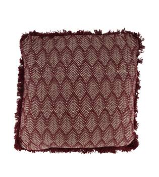 Cushion square leaf print cotton 45x45x8cm