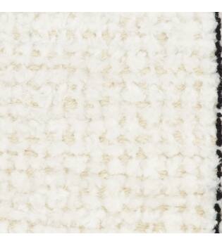 Cushion rectangular embroidery chenille cotton 50x30x8cm - White