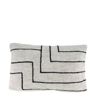 Cushion rectangular striped acrylic 50x30x8cm - Grey