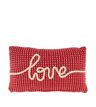 Cushion rectangular love cotton 50x30x8cm - Red