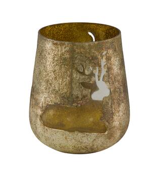 Tealight holder glass 13x13x15cm - Multi