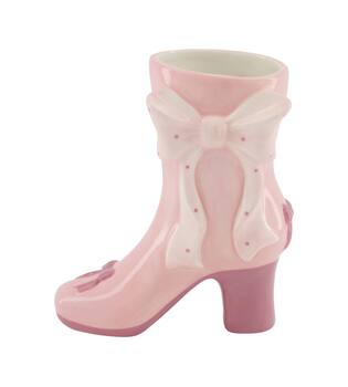 Vase shoe ceramic 19.5x8.5x23cm - Pink