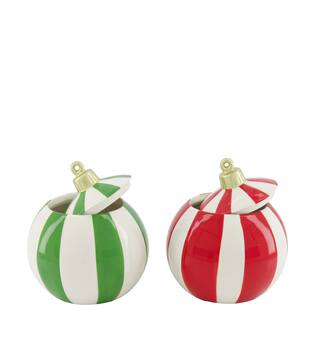Bowl round candy ceramic 14x14x15.3cm  - Red