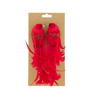 Bird fabric on clip 20x5.5x6.5cm 2pc