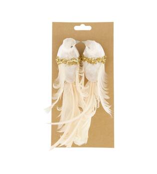 Bird fabric on clip 20x5.5x6.5cm 2pc