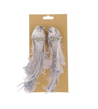Bird fabric on clip 20x5.5x6.5cm 2pc