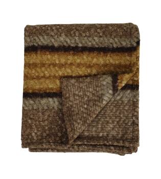 Plaid rectangular teddy polyester 125x150x0.5cm - Brown