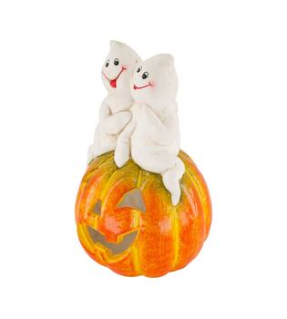 Tealight candle pumpkin magnesium 25x25x38cm - Orange