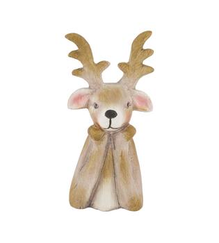 Figurine reindeer ceramic 6.5x6x13cm - Brown