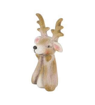 Figurine reindeer ceramic 6.5x6x13cm - Brown