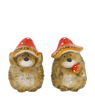Figurine hedgehog ceramic 9.5x9.5x13cm  - Brown