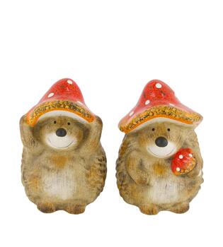 Figurine hedgehog ceramic 13x12.5x18cm  - Brown
