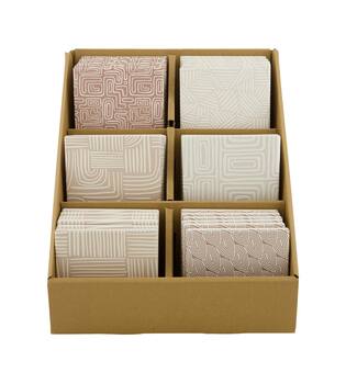 Coaster square ceramic 10x10x0.65cm  - Brown
