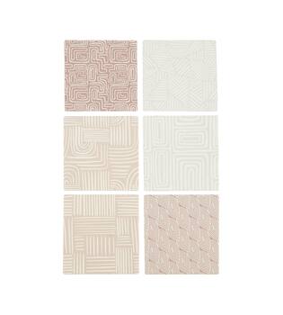 Coaster square ceramic 10x10x0.65cm  - Brown