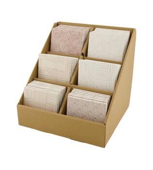 Coaster square ceramic 10x10x0.65cm  - Brown