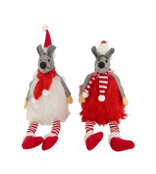 Figurine mouse fabric 9x8x36cm  - Red