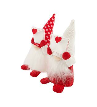 Figurine gnome heart fabric 11x10x25cm A/2