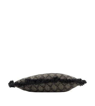 Cushion square leaf print cotton 45x45x8cm - Grey